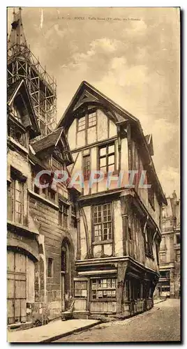 Cartes postales Grand Format Rouen Vieille maison Rue St Romain 14.5 * 28 cm