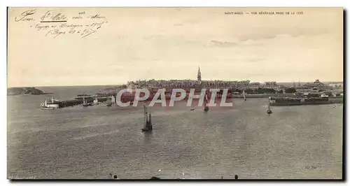 Cartes postales Grand Format Saint Malo Vue Generale De La Cite 28 * 14 cm