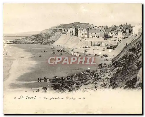 Ansichtskarte AK Grand Format Le Portel Vue Generale de la Plage 17 * 13.5 cm