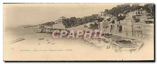 Cartes postales Grand Format Marseille Route de la Corniche Le restaurant Roubion 28.5 * 11 cm