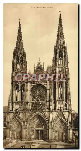 Cartes postales Grand Format Rouen Eglise St Ouen 14 * 28 cm