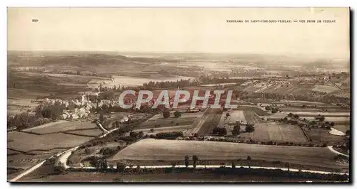 Ansichtskarte AK Grand Format Panorama de Saint Pere sous Vezelay Vue prise de Vezelay 28 * 14 cm