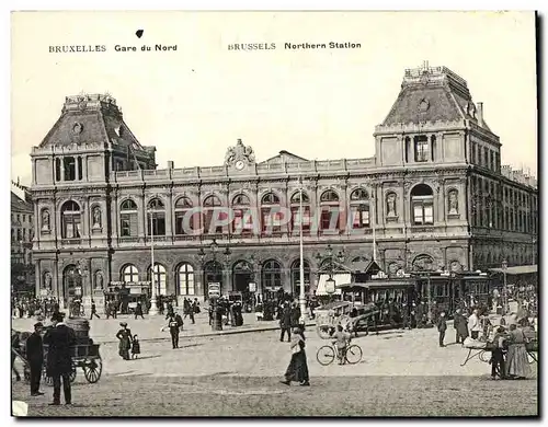 Cartes postales Grand Format Bruxelles Gare du Nord Tramway 18 * 14 cm