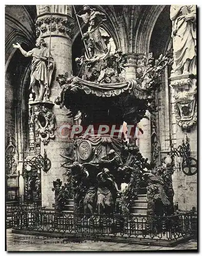 Ansichtskarte AK Grand Format Bruxelles Chaire de l&#39eglise Ste Gudule 18 * 14 cm