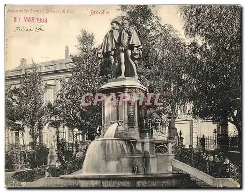 Cartes postales Grand Format Bruxelles Monument Des Comtes d&#39Egmont Et De Horn Enfants 18 * 14 cm