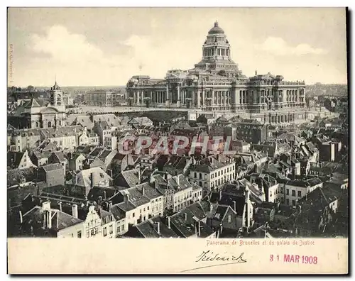 Ansichtskarte AK Grand Format Panorama De Bruxelles Et Du Palais De Justice 18 * 14 cm