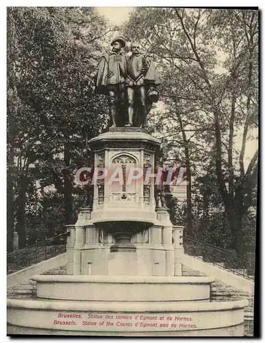 Cartes postales Grand Format Bruxelles Statue Des Comtes d&#39Egmont Et De Hornes Bruxelles 18 * 14 cm