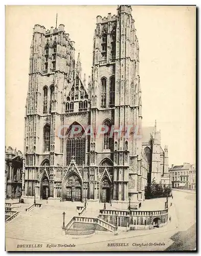 Cartes postales Grand Format Bruxelles Eglise Ste Gudule 18 * 14 cm