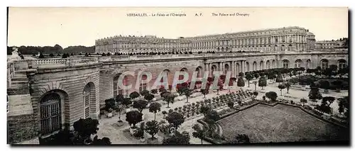 Ansichtskarte AK Grand Format Versailles Le Palais Et l&#39Orangerie 28 * 11 cm