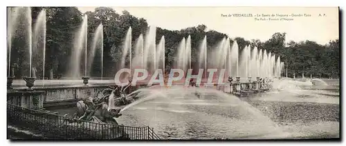 Ansichtskarte AK Grand Format Parc De Versailles Le Bassin De Neptune Grandes eaux 28 * 11 cm