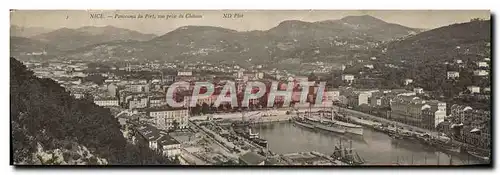 Ansichtskarte AK Grand Format Nice Panorama Du Port Vue Prise Du Chalion 28 * 9 cm