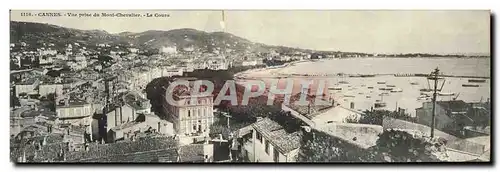 Cartes postales Grand Format Cannes Vue Prine Du Mont Chevaller Le Cours 28 * 9 cm