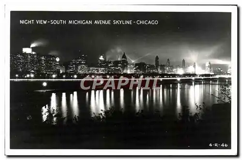 Cartes postales Night View South Michigan Aveue Skyline Chicago