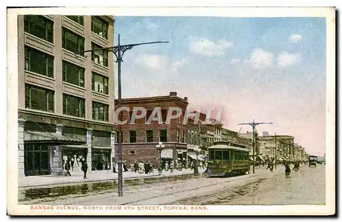 Cartes postales Kansas Avenue North From 9th Street Topeka Kansas Tramway