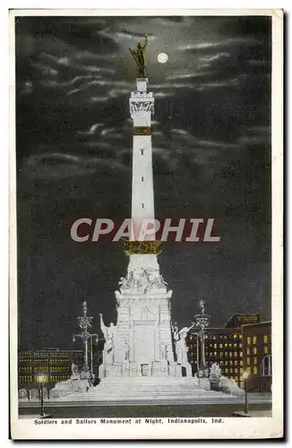 Ansichtskarte AK Soldiers And Sailors Monument At Night Indianapolis Ind