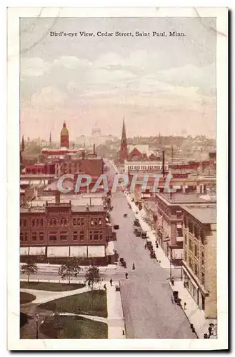 Cartes postales Bird&#39s Eye View Cedar Street Saint Paul Minn