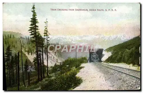 Cartes postales Train Emerging From Snowsheds Ooden Route S P R R