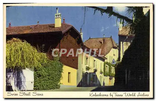 Cartes postales Swiss Stret Scene Kodachrome By Trans World Airline TWA