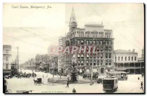 Cartes postales Court Square Montgomery Ala Tramway