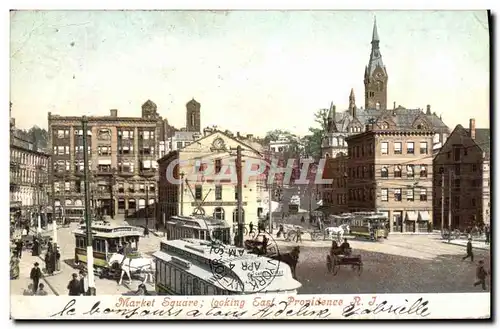 Cartes postales Market Square Looking East Providence R I Tramway