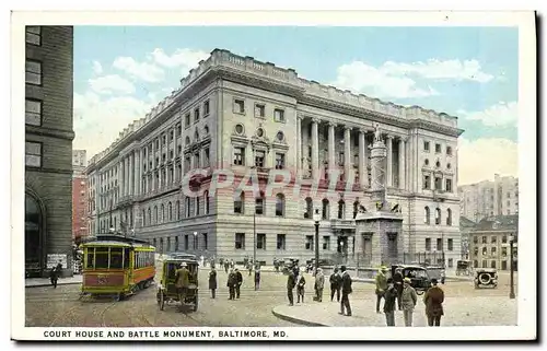 Ansichtskarte AK Court House And Battle Monument Baltimore Md