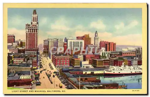 Cartes postales Light Street And Wharves Baltimore MD
