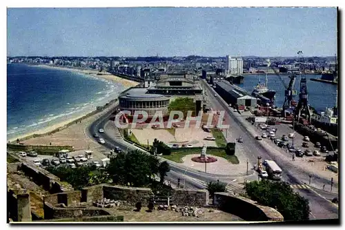 Cartes postales moderne Saint Malo Vue Generale sur la Plage Le sillon et les bassins du port de commerce