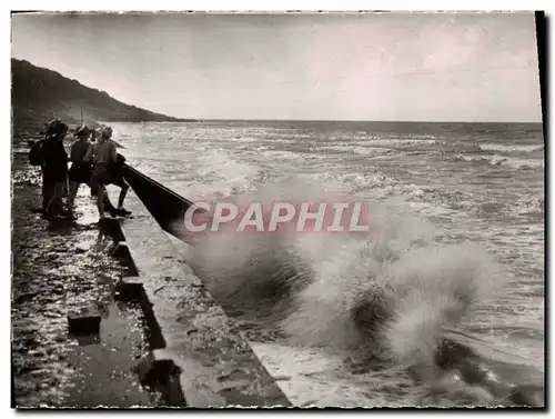 Moderne Karte Villers sur Mer Effet de Vague et les Falaises