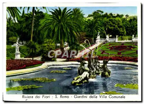 Moderne Karte Riviera dei Fiori Remo Giardini della Villa Comunale