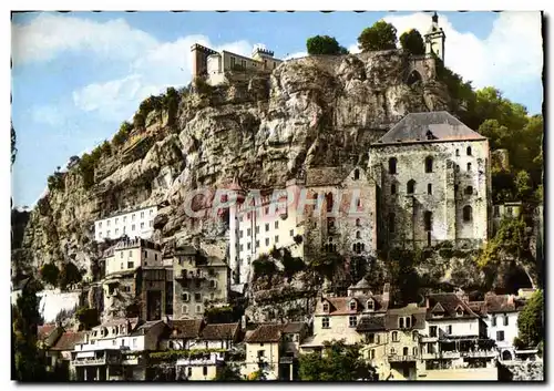 Cartes postales moderne Rocamadour Le Rochers Vu de la Route de Cahors