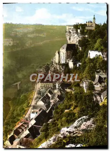 Cartes postales moderne Rocamadour Le Rocher Vu de la Route du Chateau