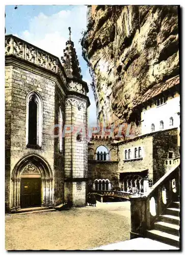 Cartes postales moderne Rocamadour La Chapelle Saint Jean et le Rochers