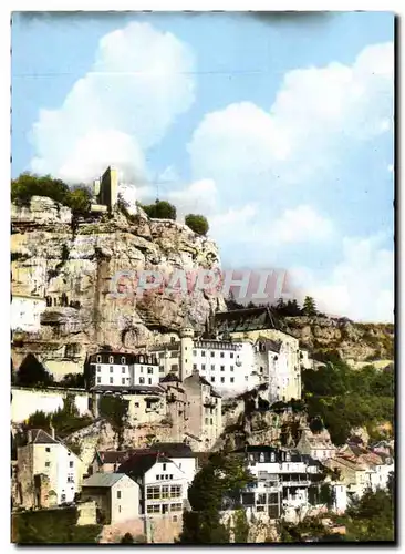 Cartes postales moderne Rocamadour Le Rochers Vu de la Route de Cahors