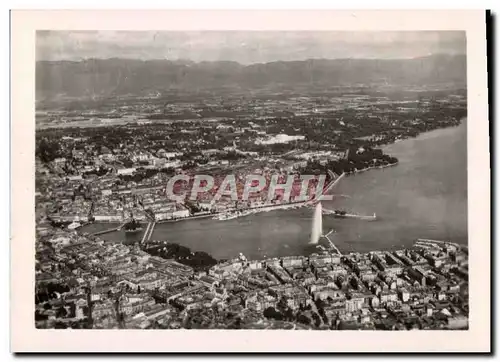 Moderne Karte Geneve Vue Generale sur et lac Leman