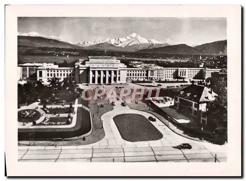 Moderne Karte Geneve et le Mont Blanc Le Palais des Nations