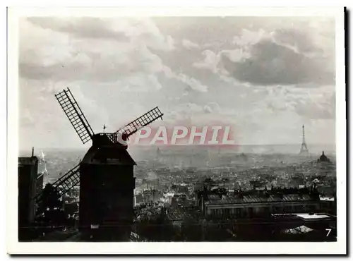 Moderne Karte Paris Vu du Moulin de la Galette