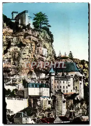 Cartes postales moderne Rocamadour Le Rocher Vu de la Route de Cahors