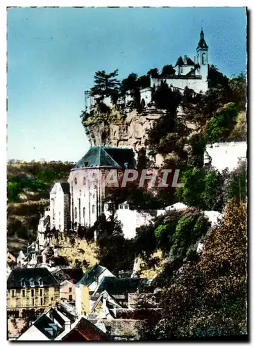 Cartes postales moderne Rocamadour Le Rocher Vu de La Route