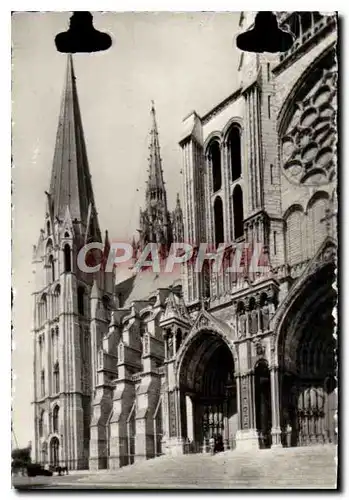 Moderne Karte Chartres La Cathedrale Vue Sur la Facade sud et les Deux Clochers