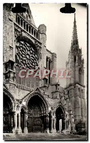 Moderne Karte Chartres La Cathedrale La Facade Nord et le Clocher Neuf