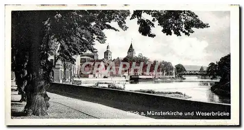 Cartes postales moderne Hameln an der Weser Blick a Munsterkirche und Weserbrucke