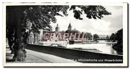 Moderne Karte Hameln an der Weser Blick a Munsterkirche und Weserbrucke