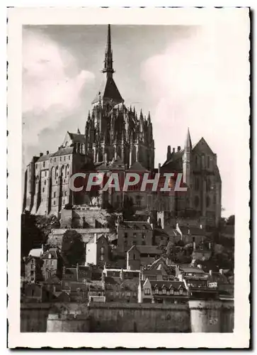 Cartes postales moderne Mont Saint Michel Eglise Abbatiale Et La Merveille