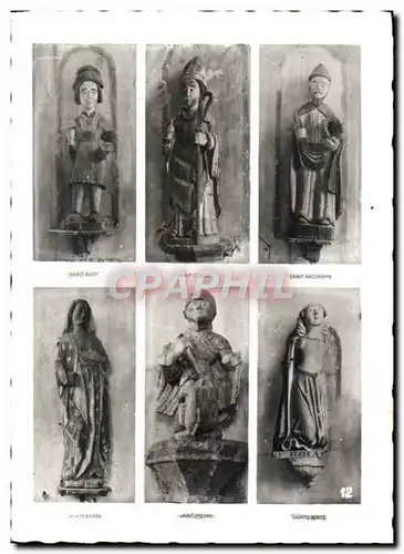 Cartes postales moderne Plouha Chapelle De Kermaria An Isquit L&#39Interieur Statues Des Saints