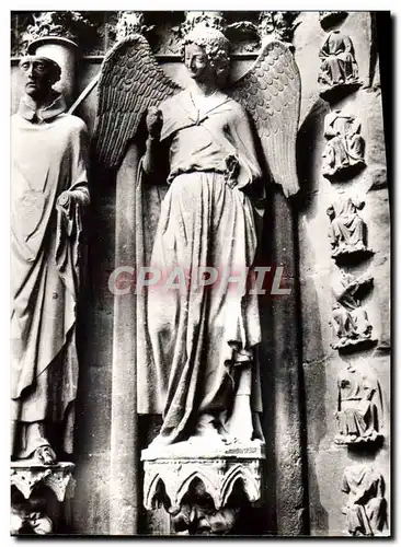 Moderne Karte Reims La Cathedrale Notre Dame Portail Nord Un Ange