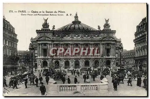 Cartes postales Paris l&#39Opera et la Station du Metro