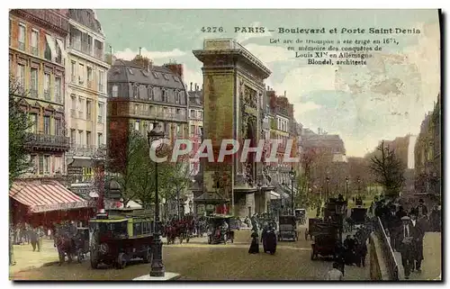 Cartes postales Paris Boulevard et Porte Saint Denis