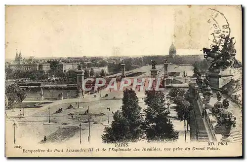 Ansichtskarte AK Paris Perspective Du Pont Alexandre III Et De l&#39Esplanade Des Invalides Vue Prise Du Grand Pa