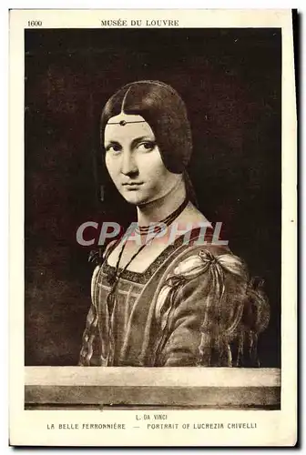 Cartes postales Musee Du Louvre La Belle Ferronniere Leonard de Vinci