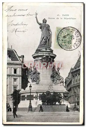 Cartes postales Paris Statue de la Republique